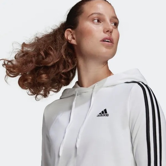 NWT ADIDAS ESSENTIALS 3-STRIPES CROPPED HOODIE - Picture 3 of 15